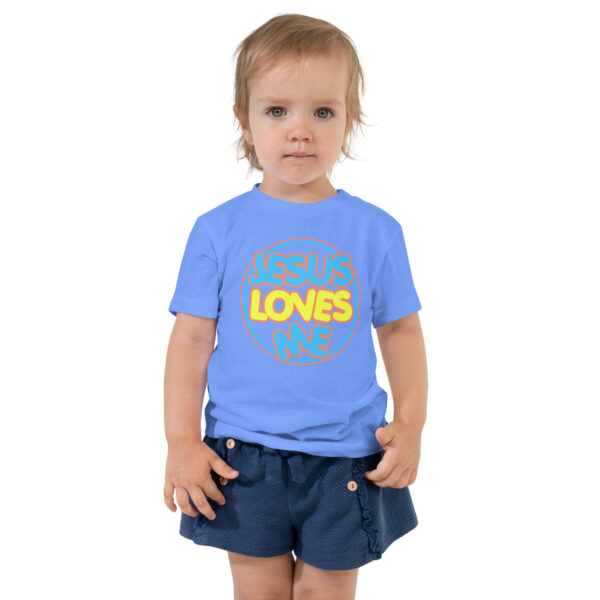 Jesus Loves Me Toddler Cristian Tee todder model