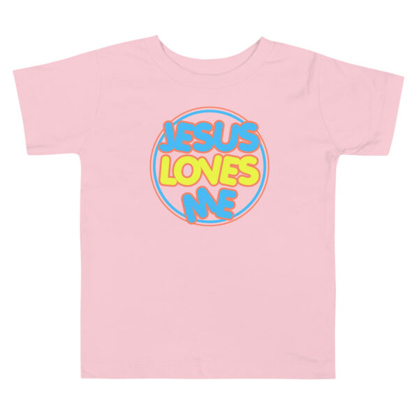 Jesus Loves Me Toddler Cristian Tee pink