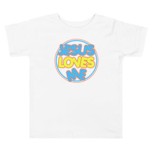 Jesus Loves Me Toddler Cristian Tee White