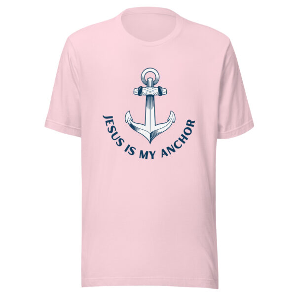 Jesus anchor women's Christian tee soft pink