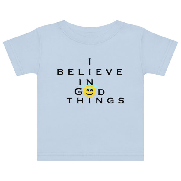 Infants smiley face t-shirt light blue